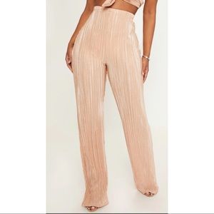 Prettylittlething pleated metallic pants